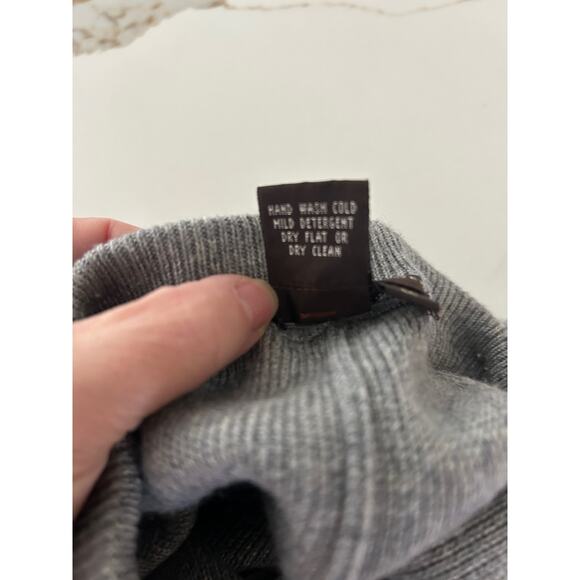 Henri Bendel New York Pull-on Drawstring Pants Silk Cashmere SZM Wide Leg Grey - Picture 7 of 9